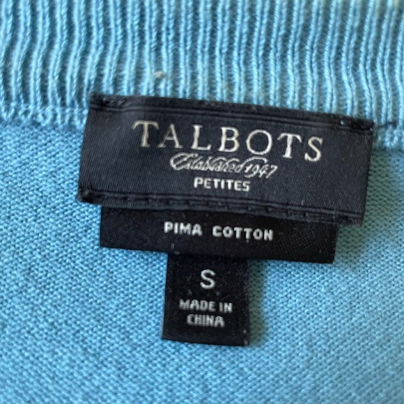 Petite Talbots Cotton Sweater Set Blue - Picture 8 of 8